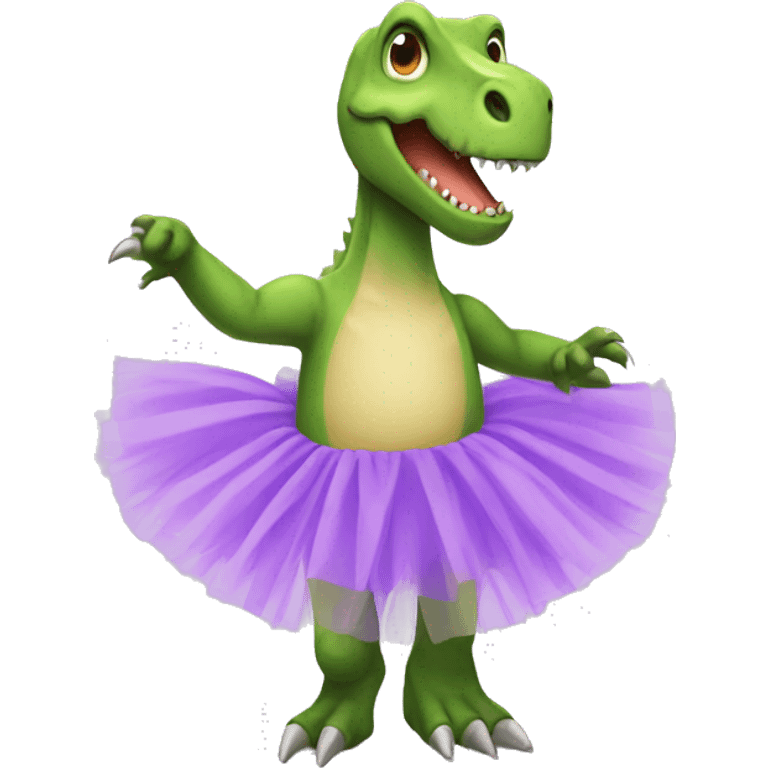 Dinosaur with a tutu emoji