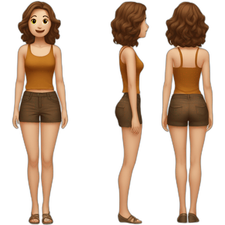 femme obèse avec de grosse cuisse et des cheveux-marron emoji