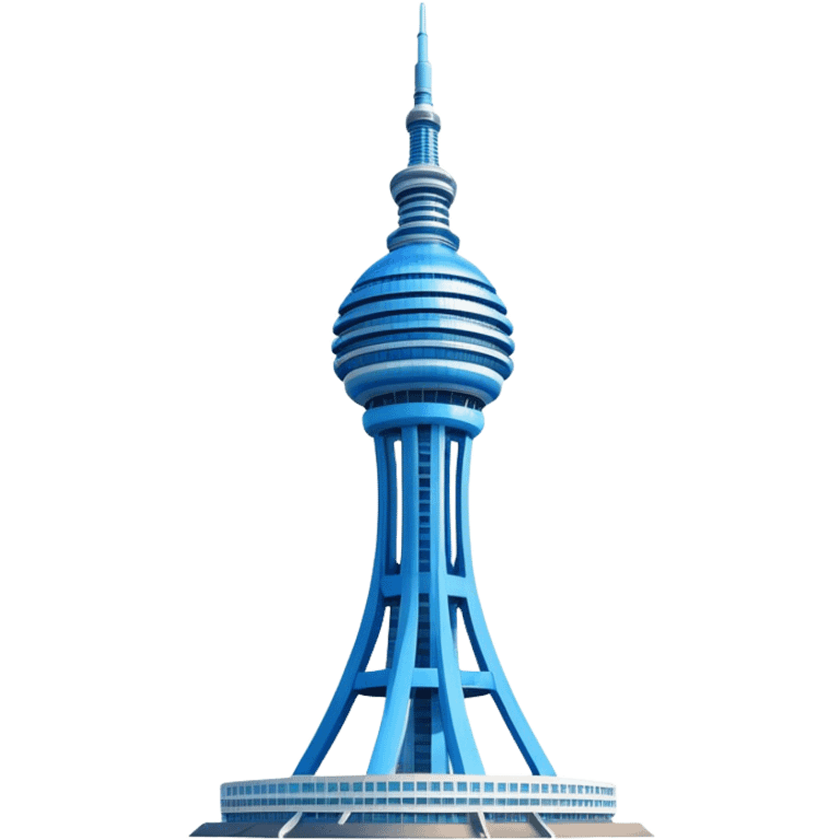 Cinematic Realistic N Seoul Tower Landmark Emoji, showcasing a futuristic tower with panoramic views rendered with sleek textures and vibrant, modern lighting. emoji