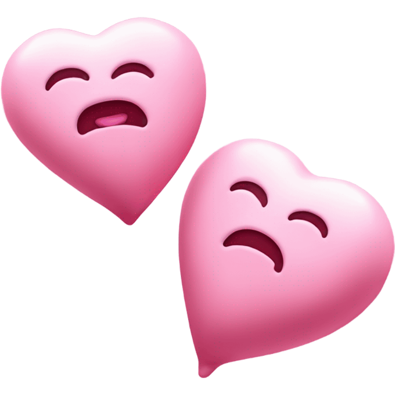 Pink heart with squish mellows emoji