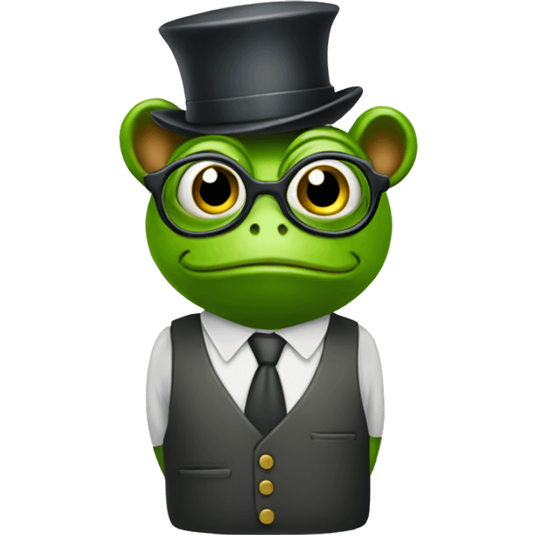 Frog accountant emoji