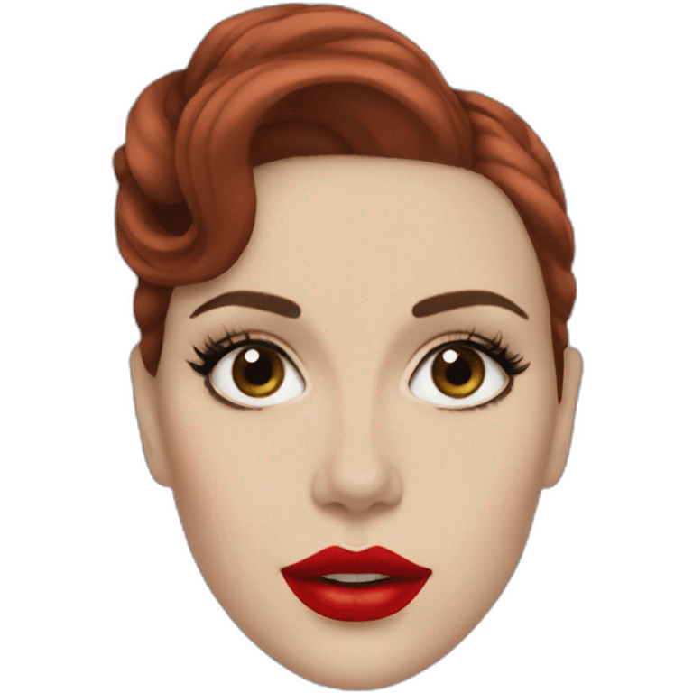 Lana Del Rey with red lips emoji