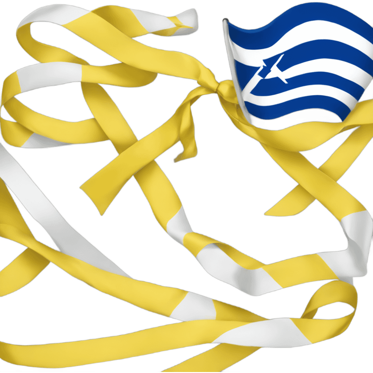 Create the yellow ribbon for the hostages and wrap it around the flag of Israel emoji