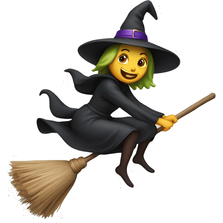 Witch riding a broom emoji