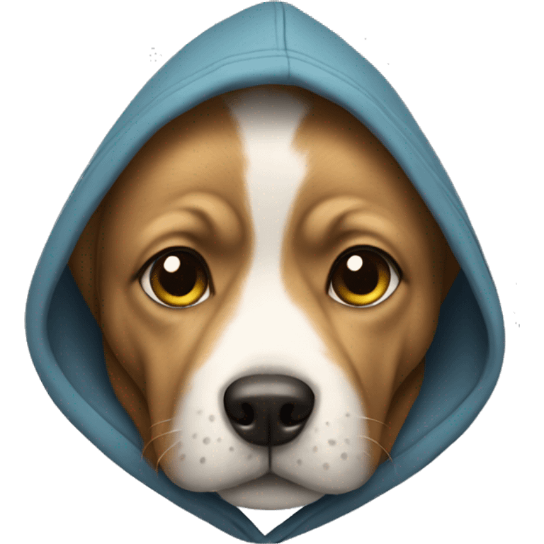 Dog wearing a hoodie emoji