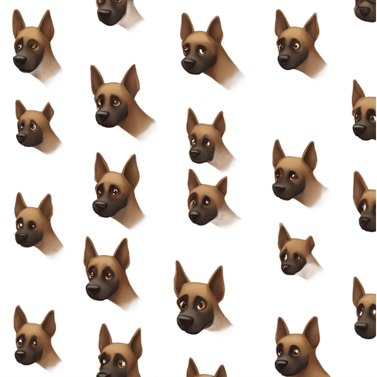 1 brown Malinois dog as the flying superhero “Vision.” emoji