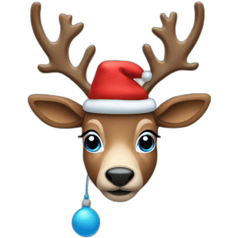 blue-nosed reindeer with hat emoji