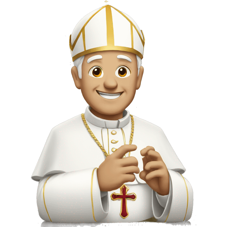 Pope with rock sign emoji