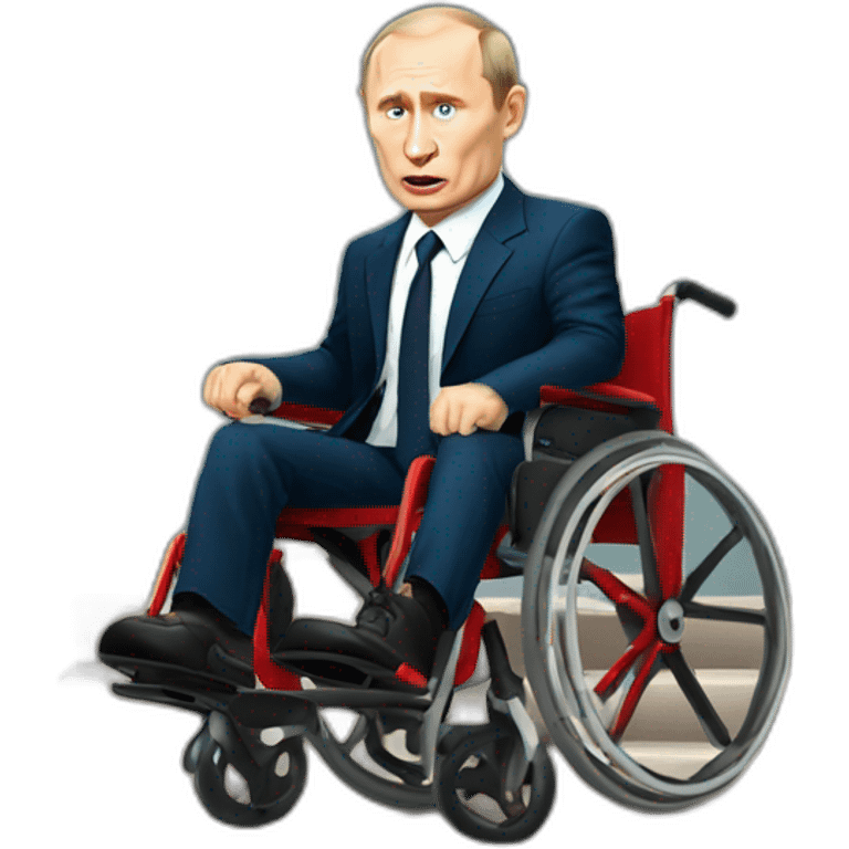 Furious vladimir putin wheelchair on stairs emoji