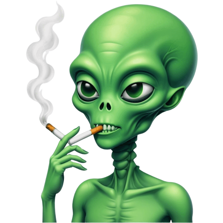 Alien smoking a cigarette  emoji