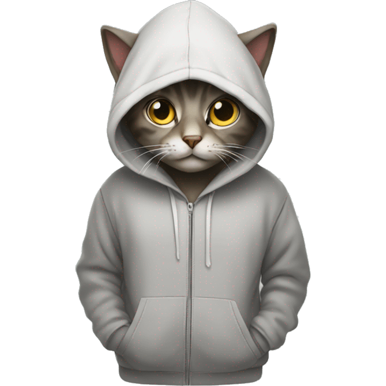 Cat with hoodie emoji