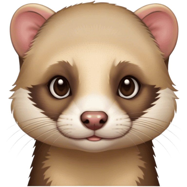 Ferret with brunette hair and blond highlights emoji