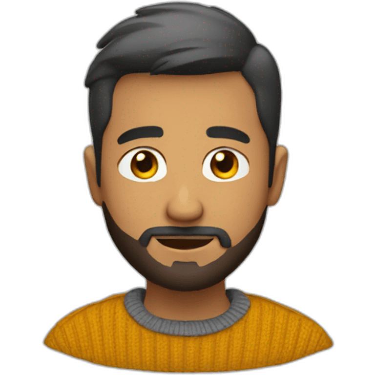 guy with a short haircut short beard in a sweater emoji