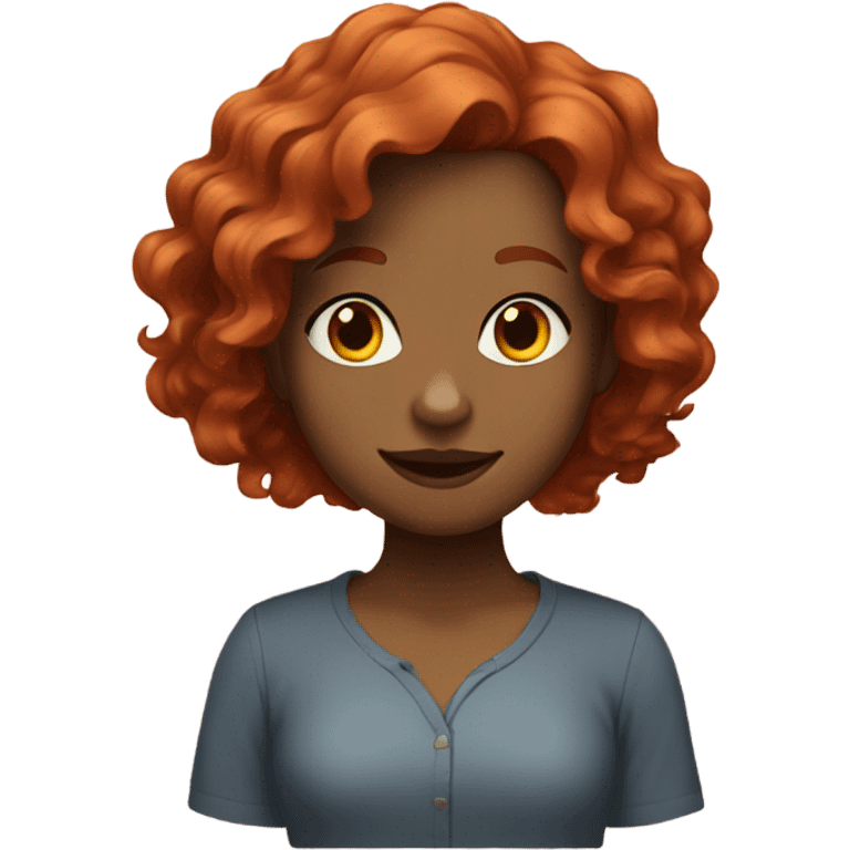 redhead girl with wavy hair emoji