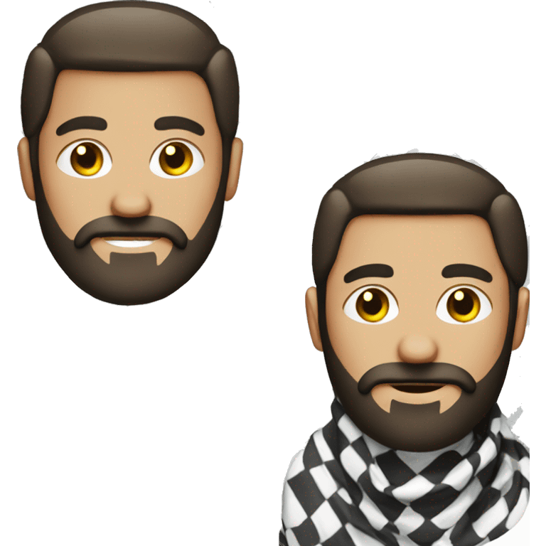 men with beard and moustache wearing keffiyeh emoji