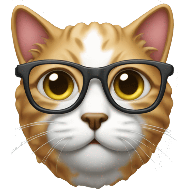 Brains-cat with eyeglasses  emoji