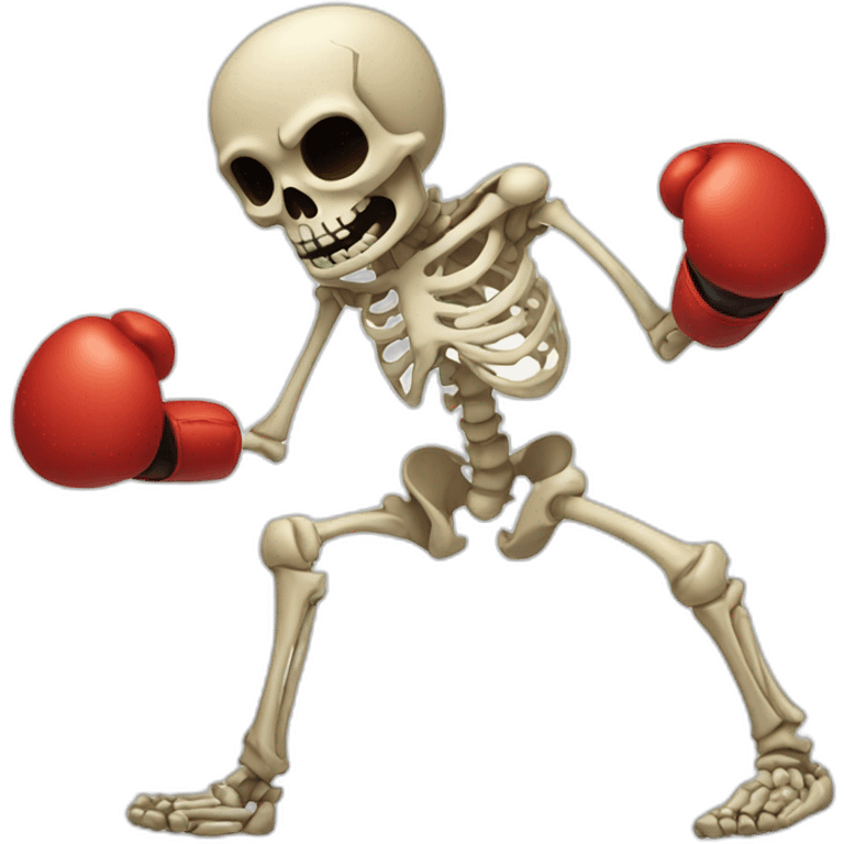 Skeleton boxing emoji