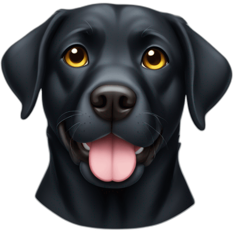 Black sleepy Labrador emoji