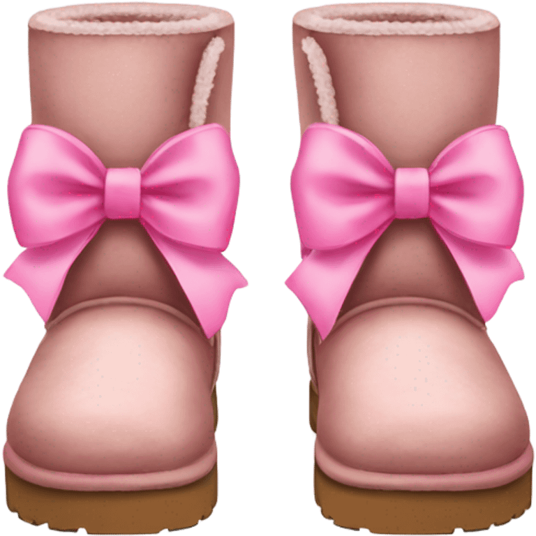 Uggs with a pinks bow on each shoe emoji