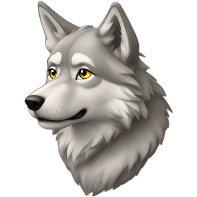 Mind blowing wolf smart emoji