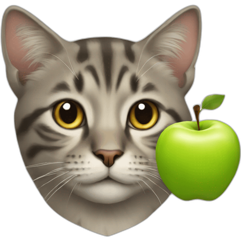 Cat and apple emoji