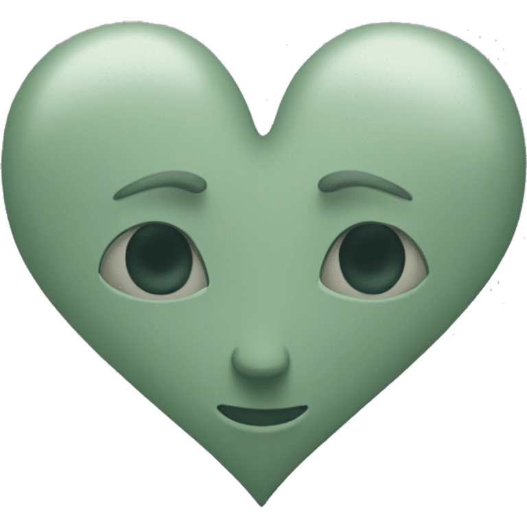 Sage green heart with no face emoji