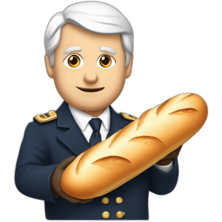 french president holding a baguette emoji