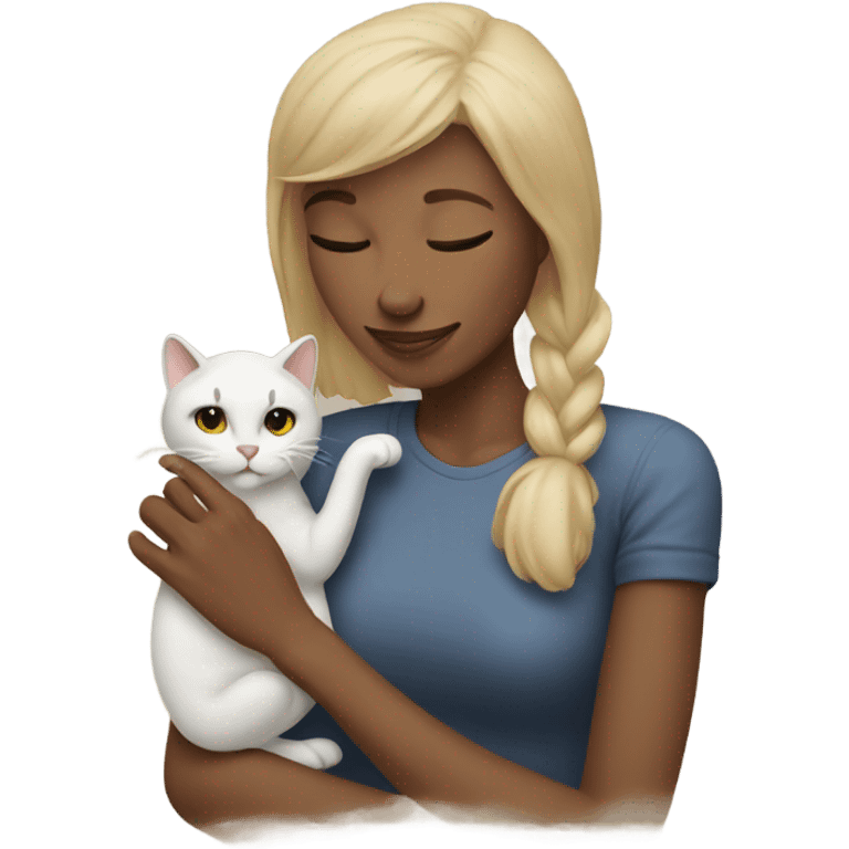 woman touching cat emoji