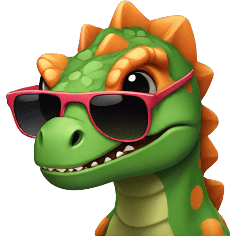 Dinosaur with sunglasses emoji