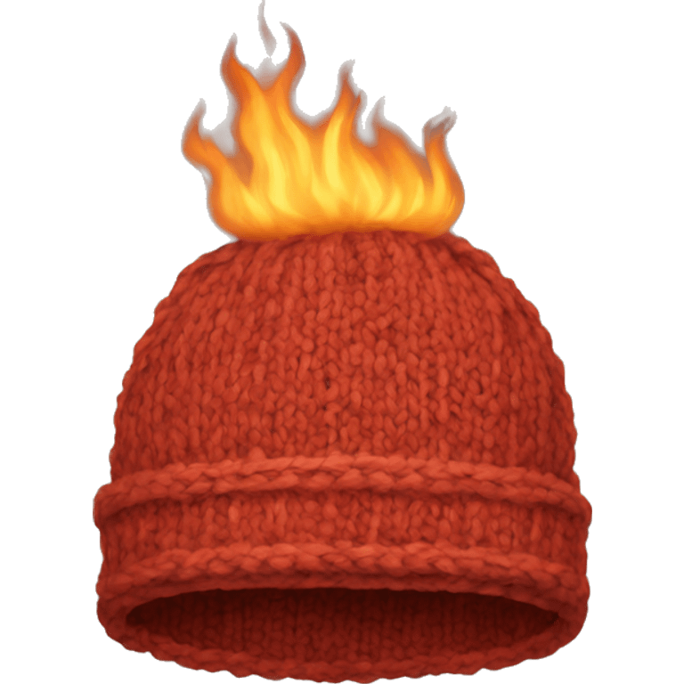 burning knitted hat emoji