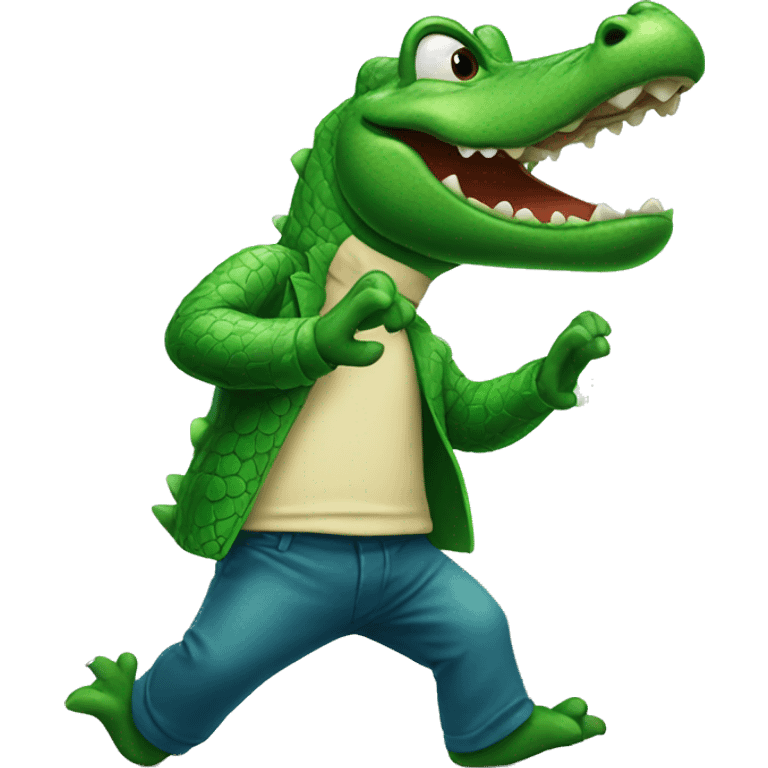 Dancing alligator emoji