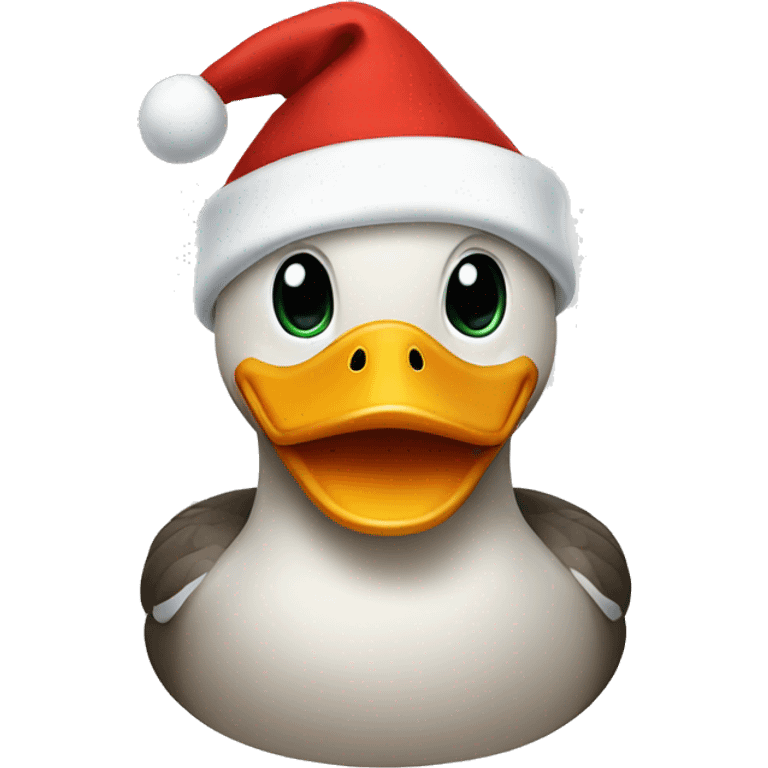 Duck with Santa hat emoji