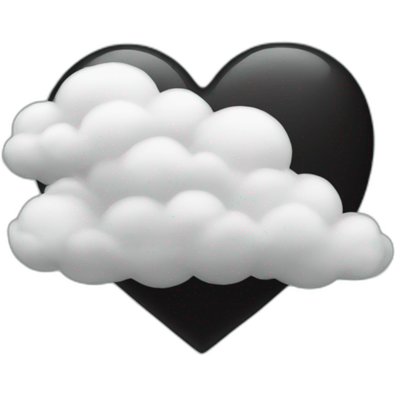 Black heart with cloud  emoji