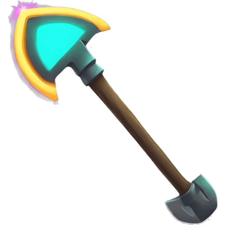 pickaxe with glowing neon elements emoji