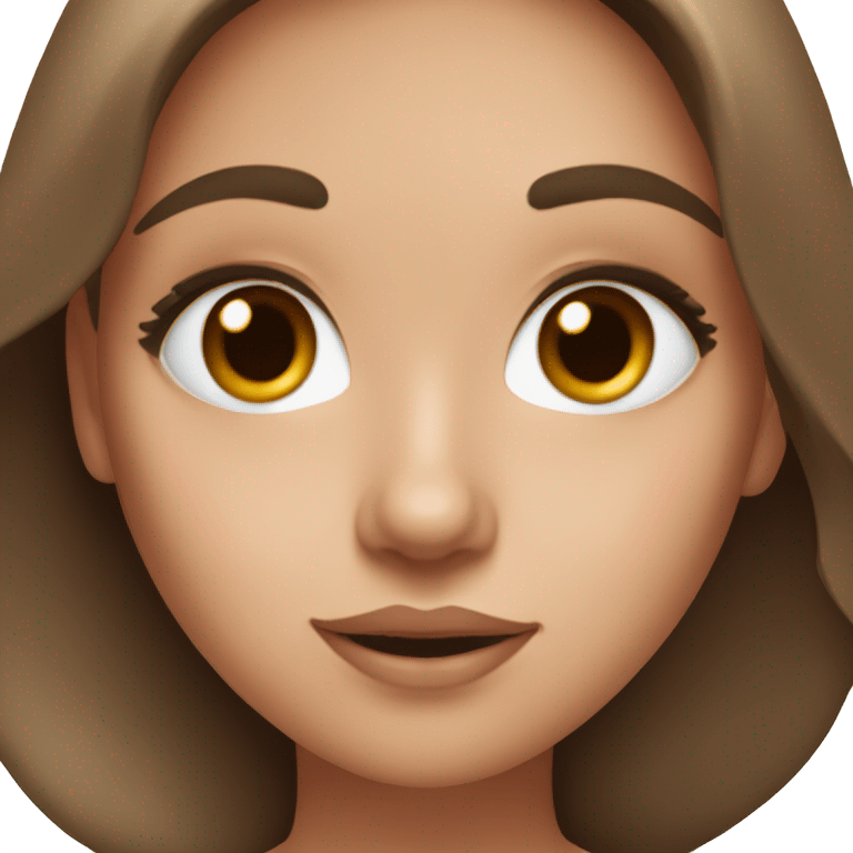 Girl putting on makeup blush and foundation on white skin while having Brown hair and blue eyes and freackles emoji