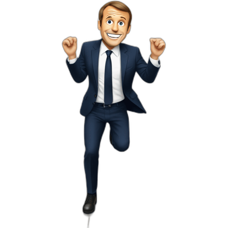 Macron qui est sur des toilettes en dansant emoji