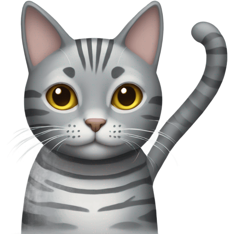 Grey cat with stripes emoji