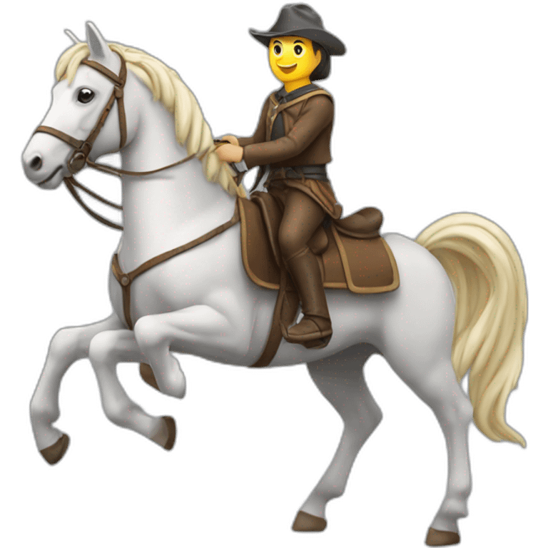 mpabe sur un cheval emoji