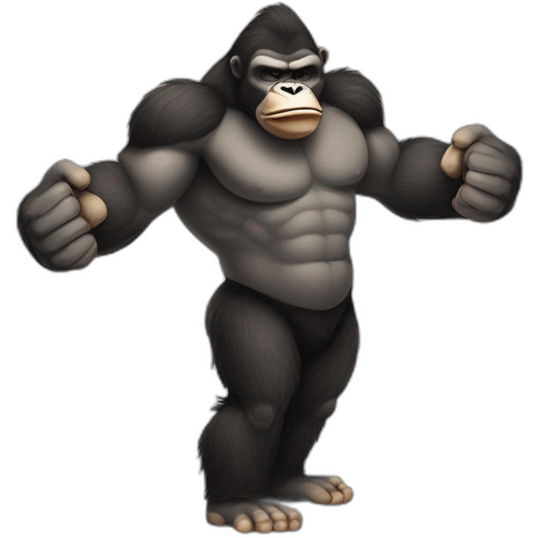 Buff Gorilla handshakes Donald Trump emoji