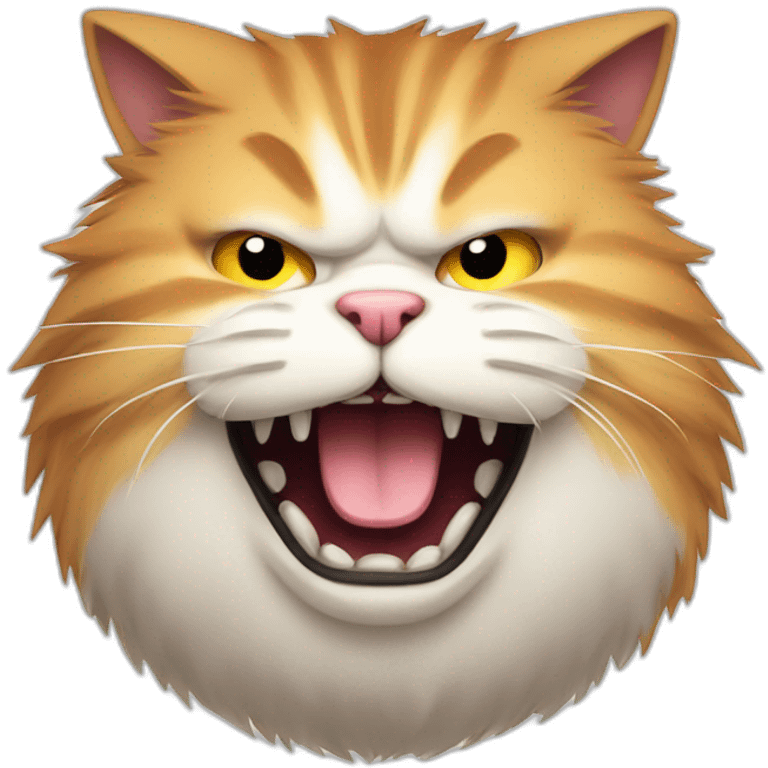 Furious fluffy fat cat emoji