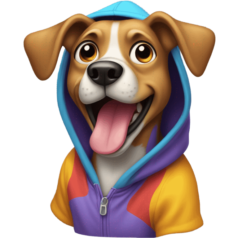 Dog wearing a hoodie emoji