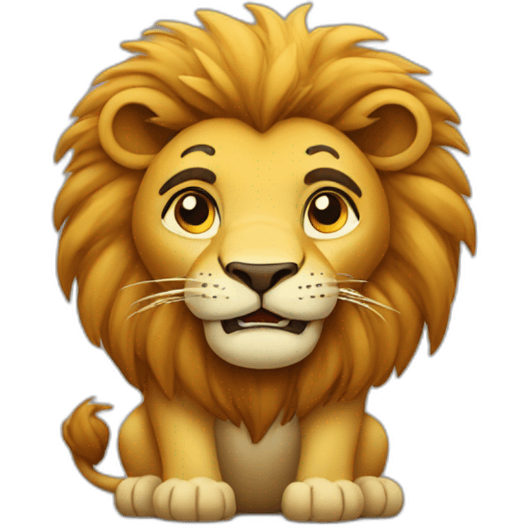 Lion pleading  emoji