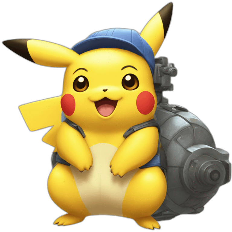 Pikachu sur tortank emoji