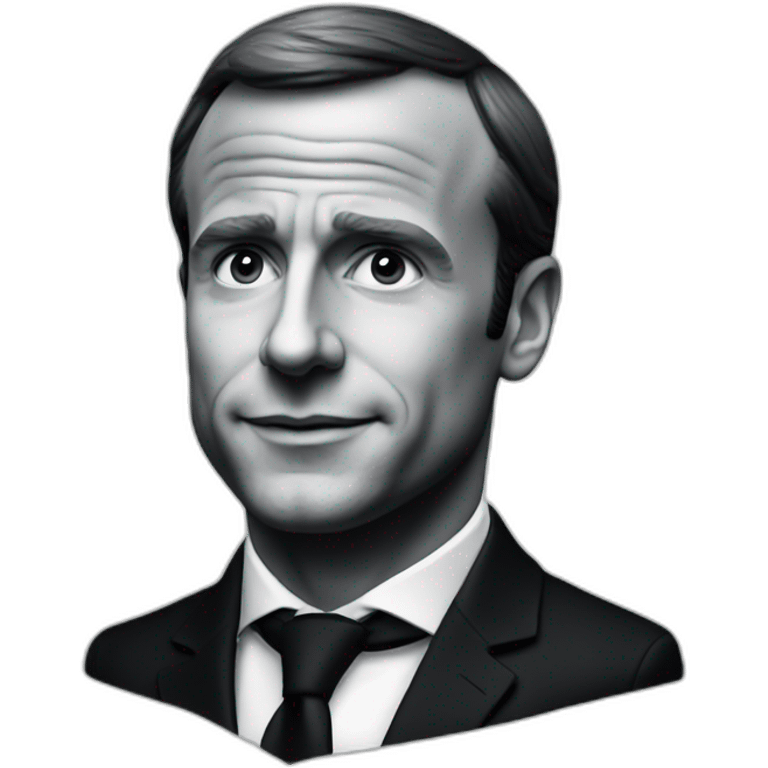 macron en noir emoji