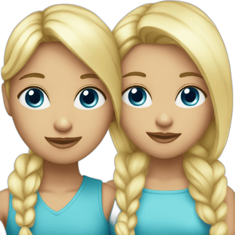 two blond blue eyed besties  emoji