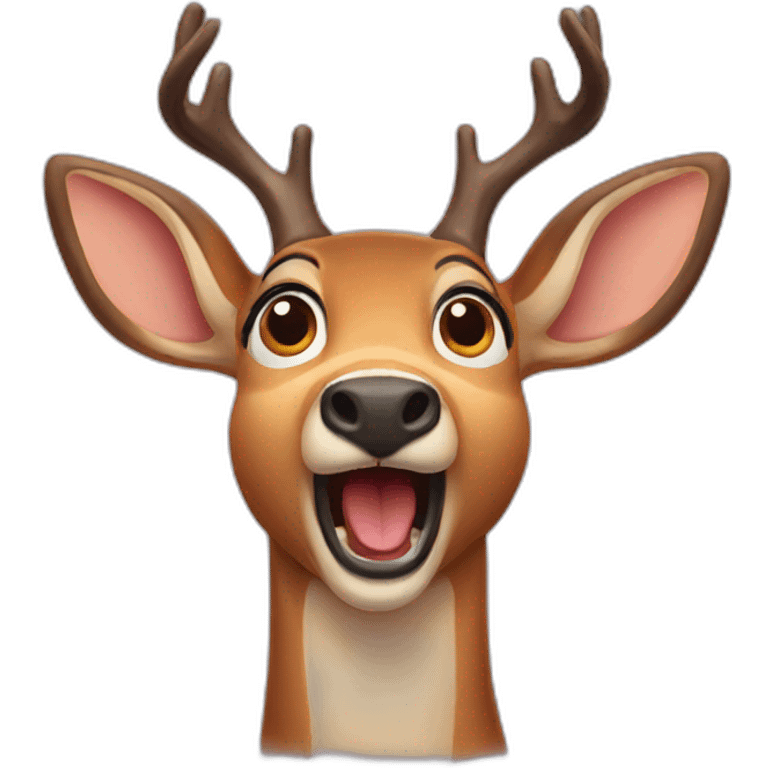 very surprised deer emoji