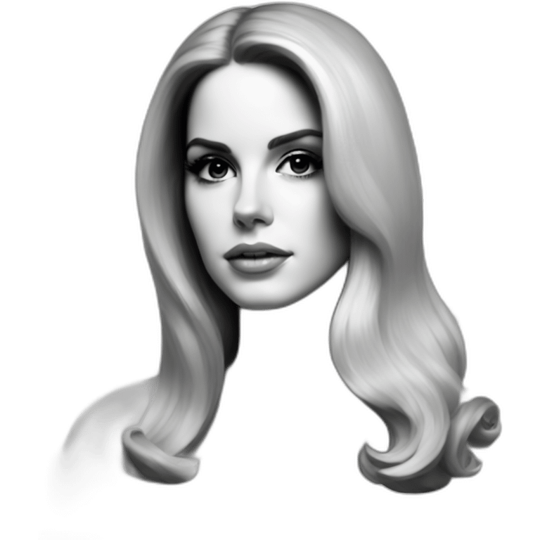 Lana Del Rey “Ultraviolence” letter emoji in black and white. Only text. emoji