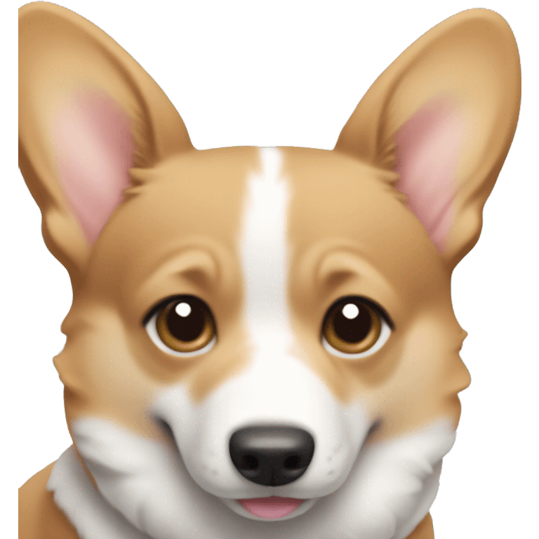 Cute corgi wearing a baby blue sweater, iOS 18 style emoji