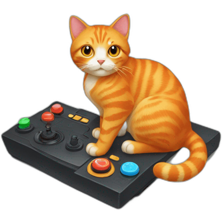 Orange cat with joystick  emoji