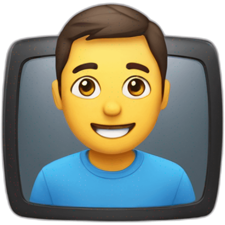 Computer display with video call emoji